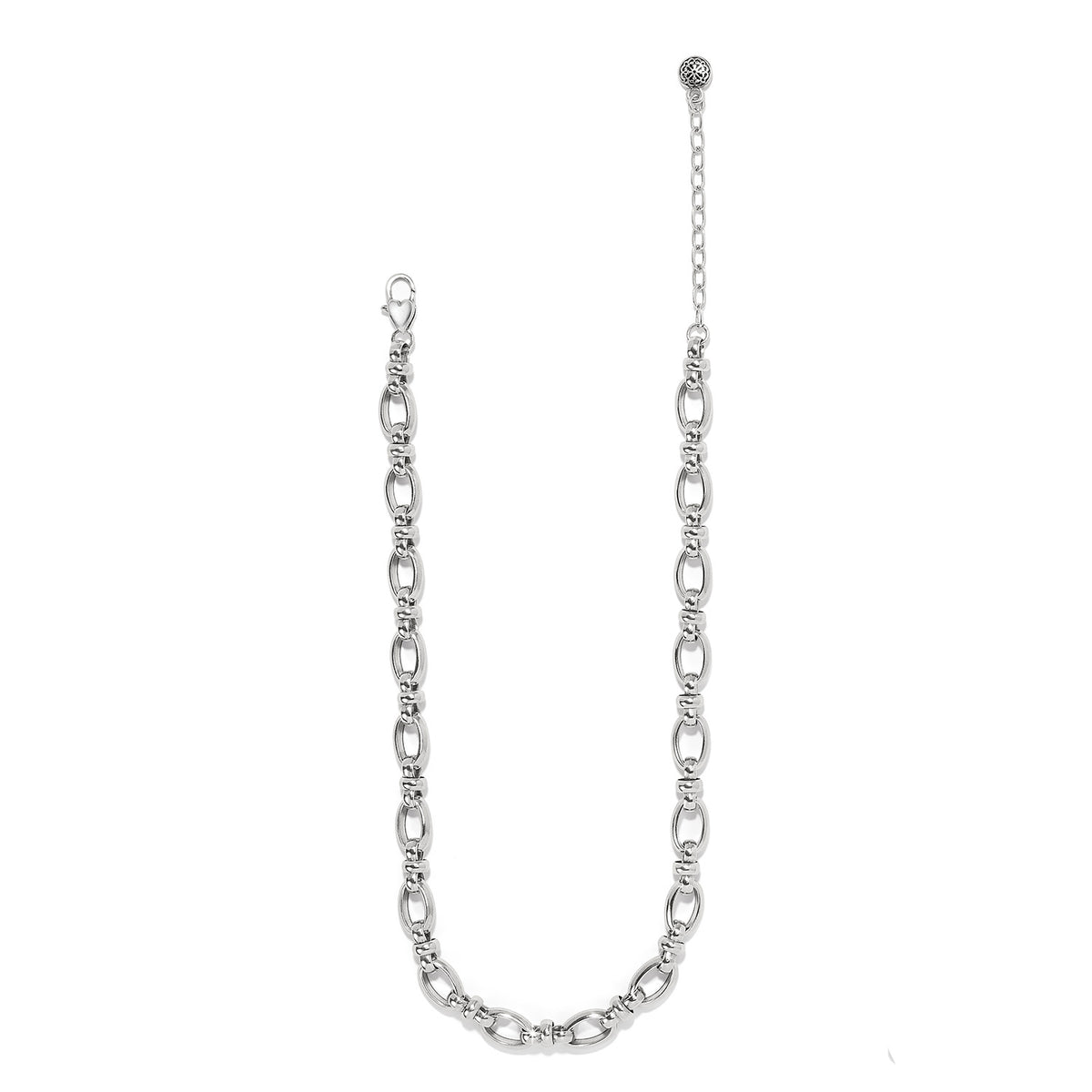 Silver plated Ferrara Siena chain necklace with lobster claw closure.