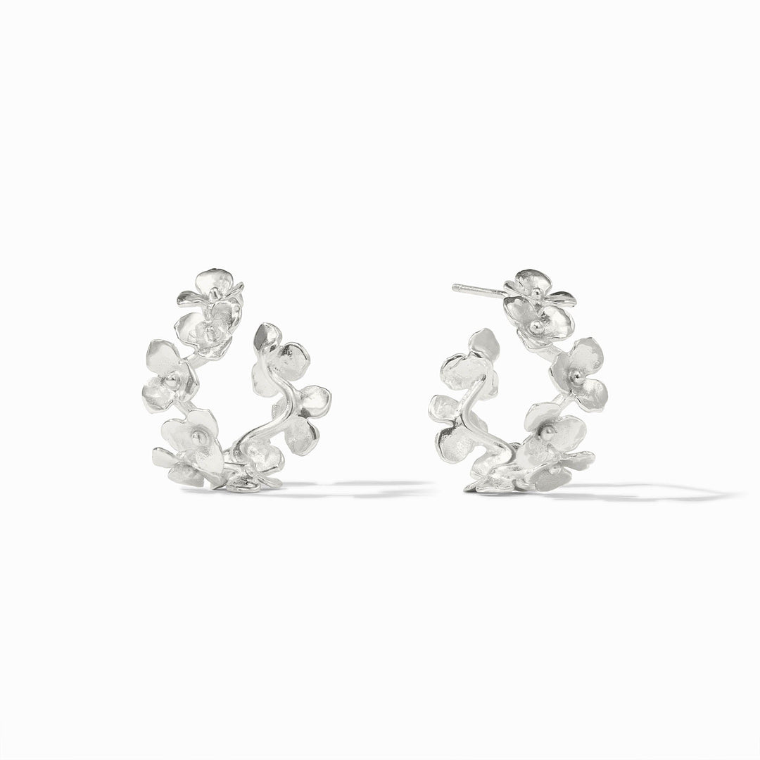 Bloom Hoop Silver Earrings