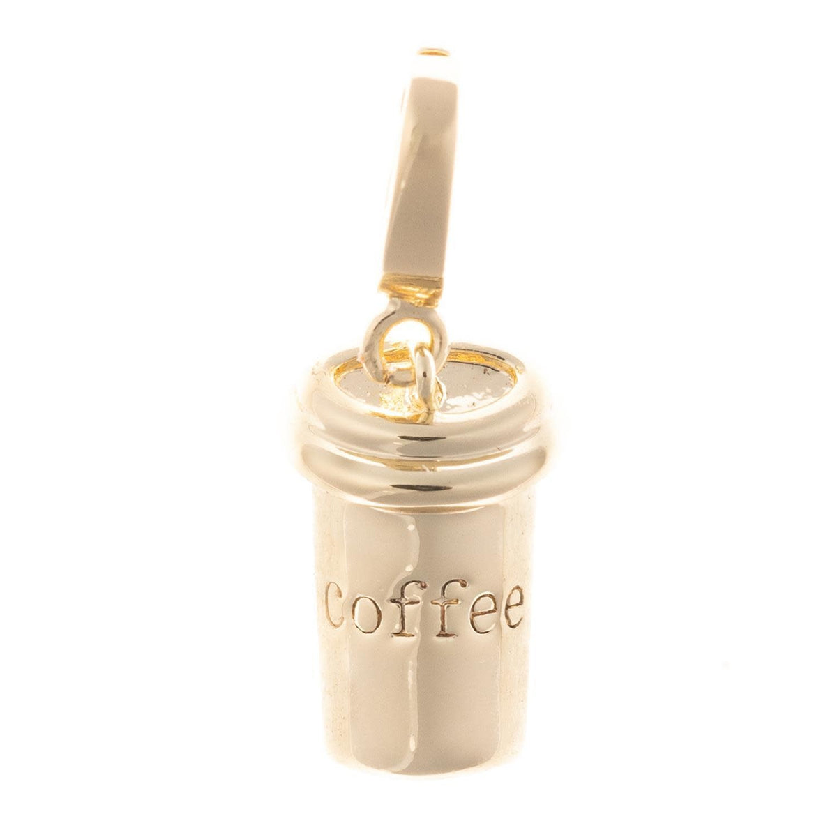Coffee-colored Adventure charm necklace pendant on gold-plated chain