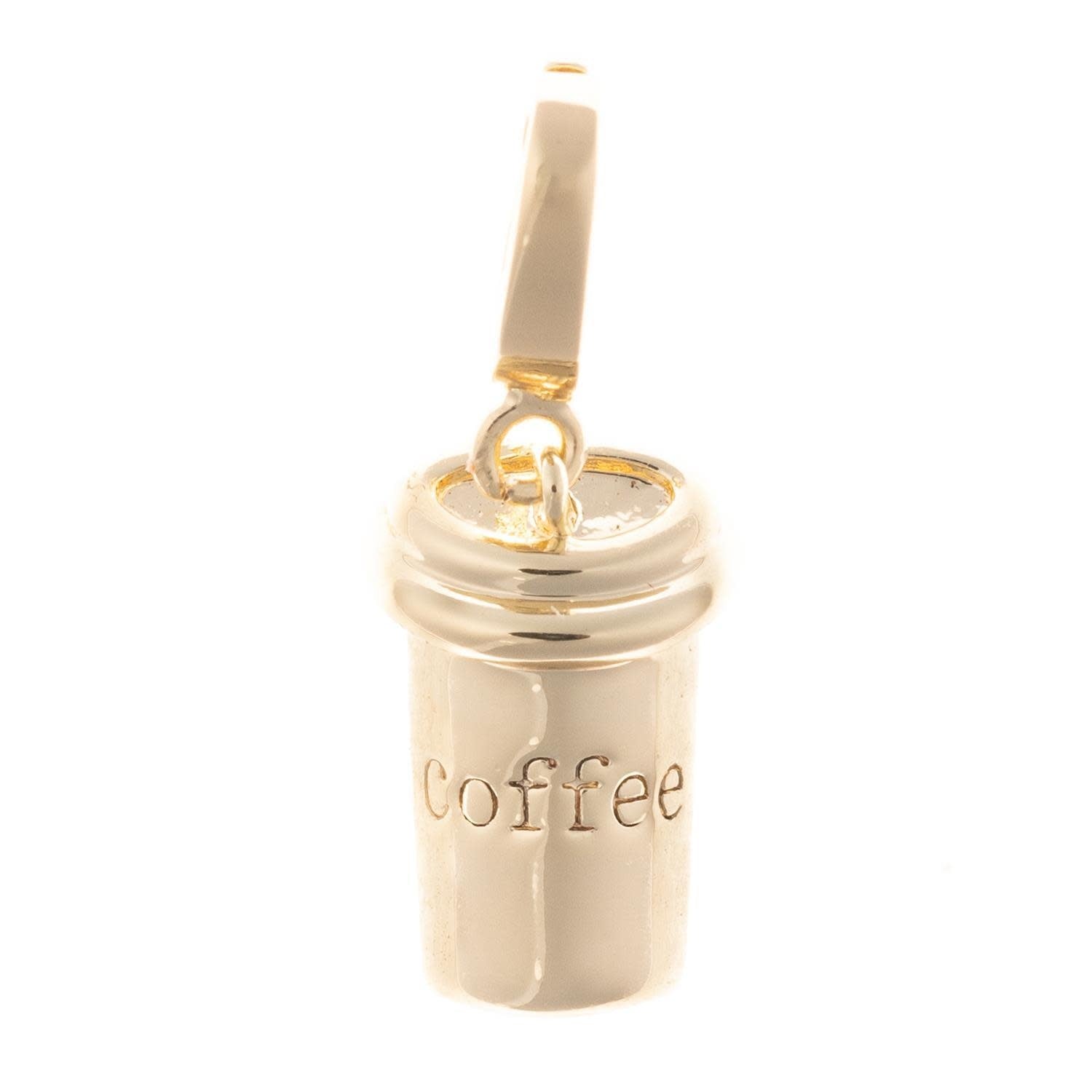 Coffee-colored Adventure charm necklace pendant on gold-plated chain