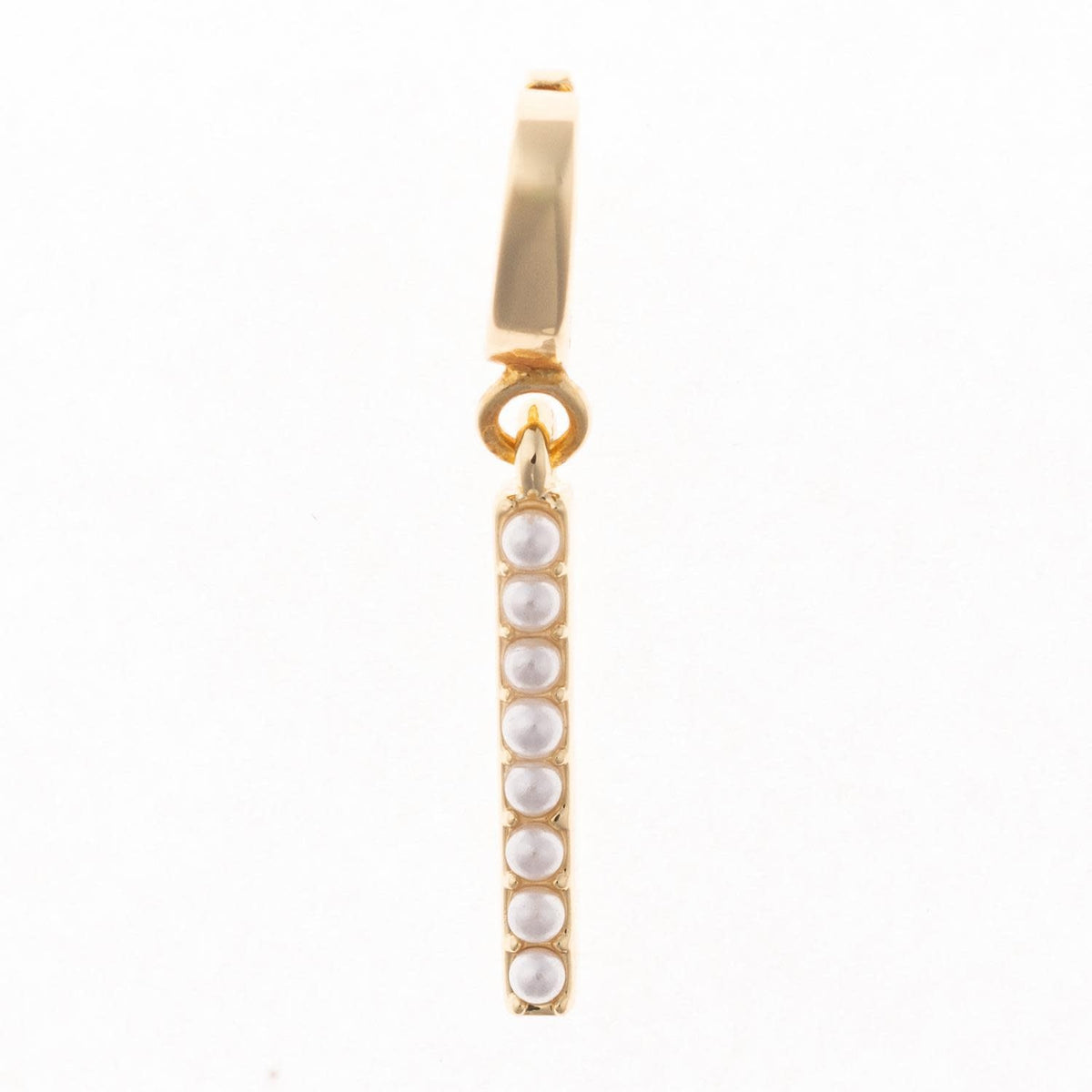 Avery initial charm in .5 inch length with 18k gold plating and nickel-free clasp.