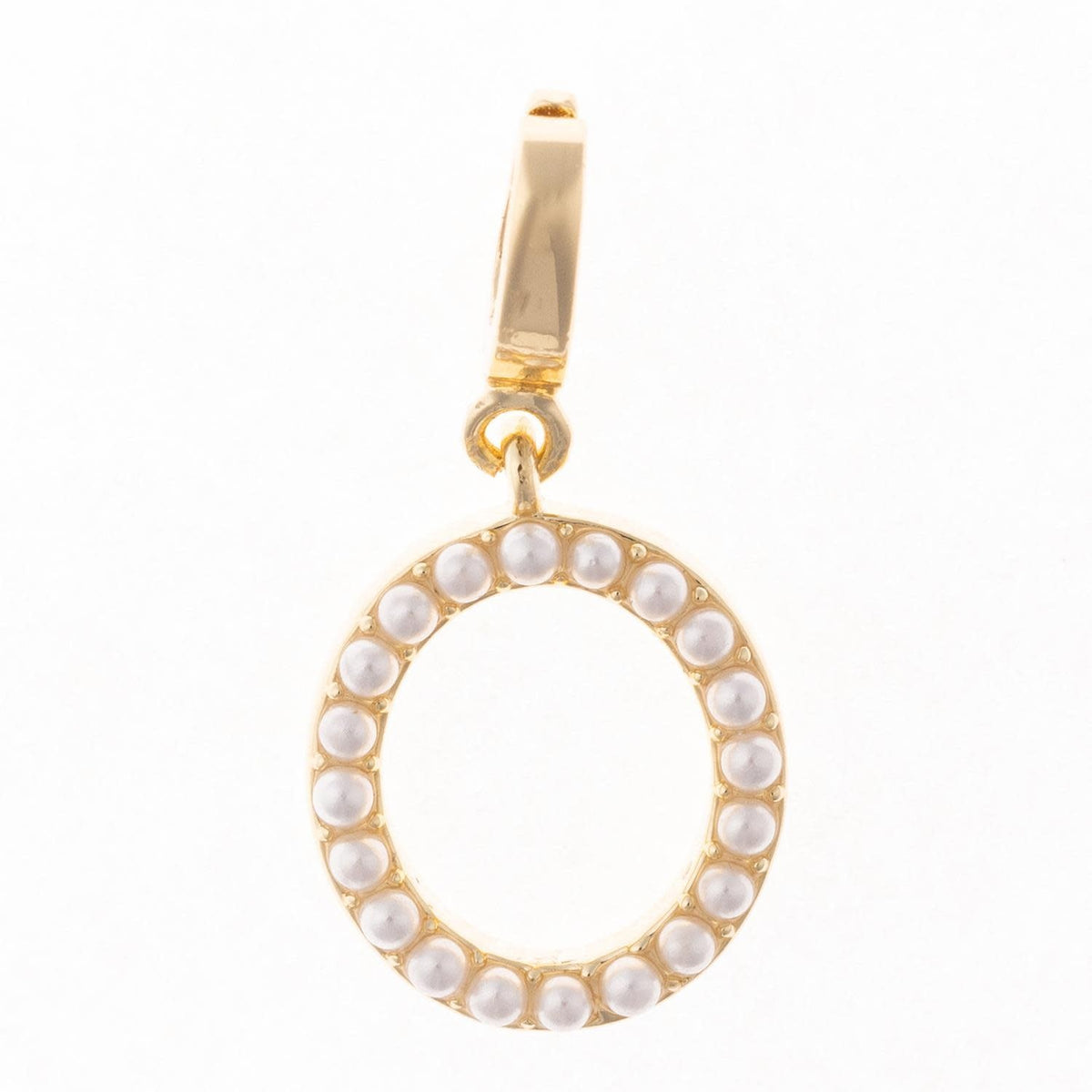 Avery initial charm in .5 inch length with 18k gold plating and nickel-free clasp.