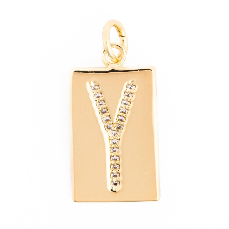 Gold-tone initial charm necklace featuring the letter C on a delicate chain.