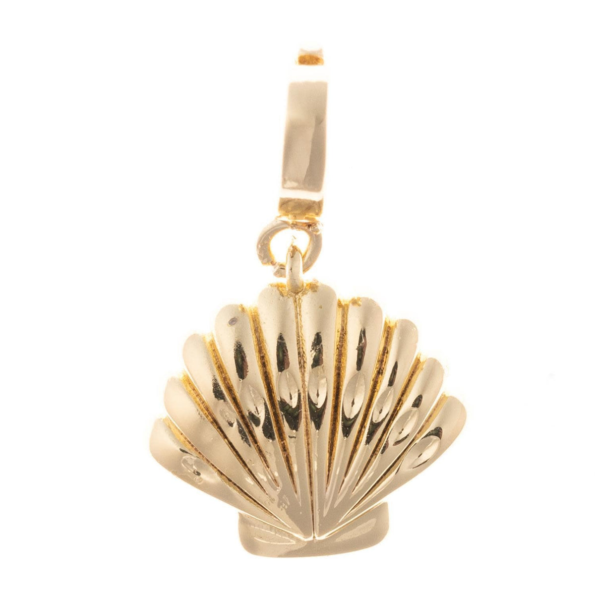 Coastal Charm necklace featuring a shell-shaped pendant in gold-plated metal with nickel-free hypoallergenic finish.