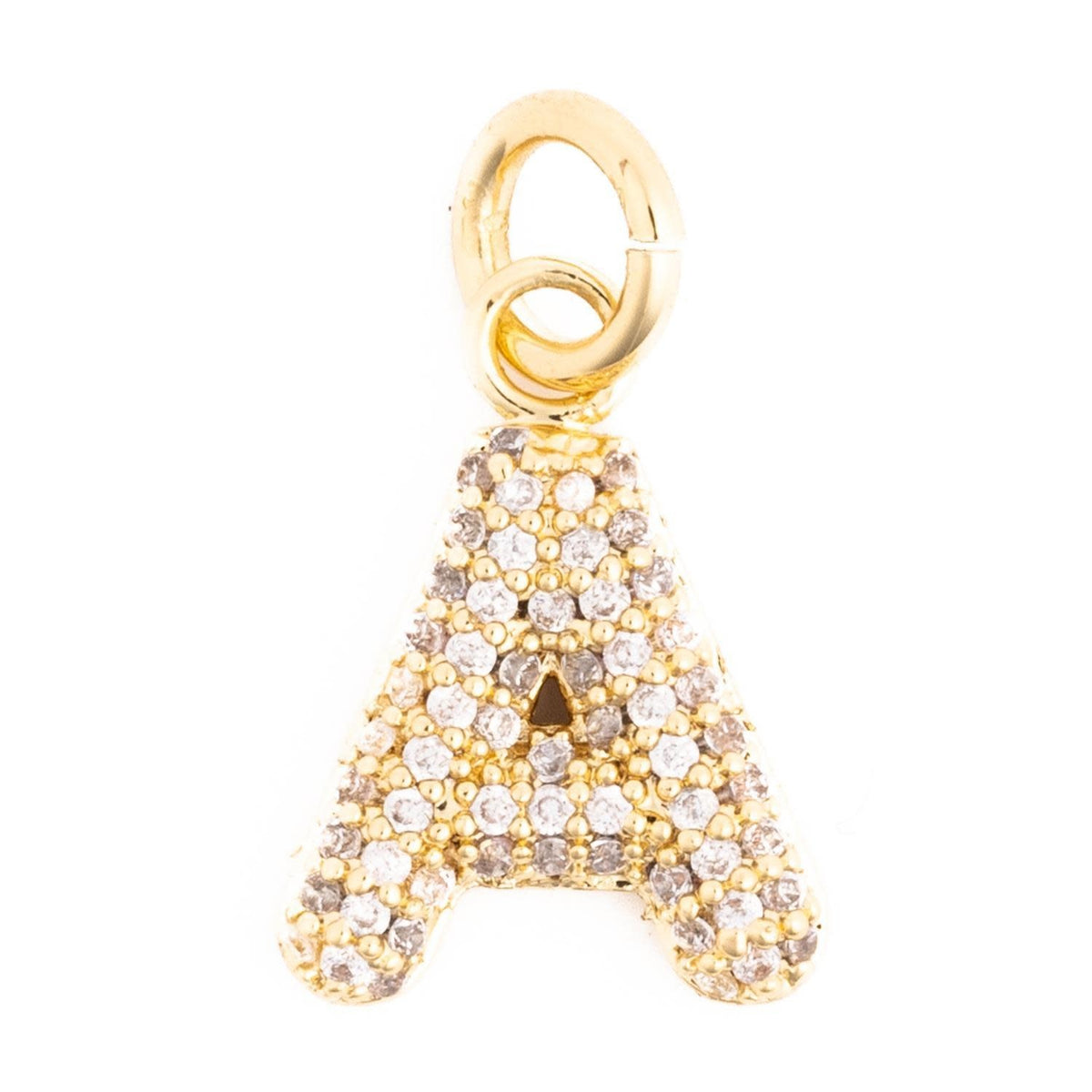 Gold initial charm necklace featuring the letter C on a delicate chain.