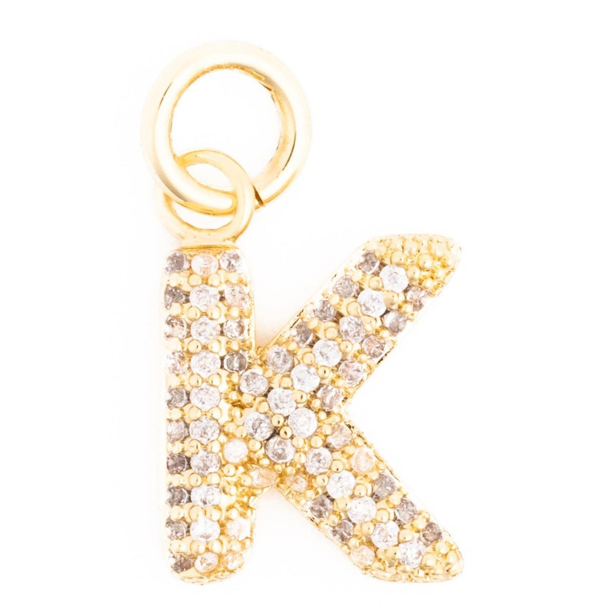 Gold initial charm necklace featuring the letter C on a delicate chain.