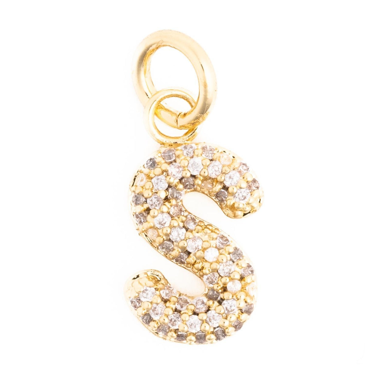 Gold-plated initial charm necklace featuring a 'C' pendant with an open silhouette and delicate chain.