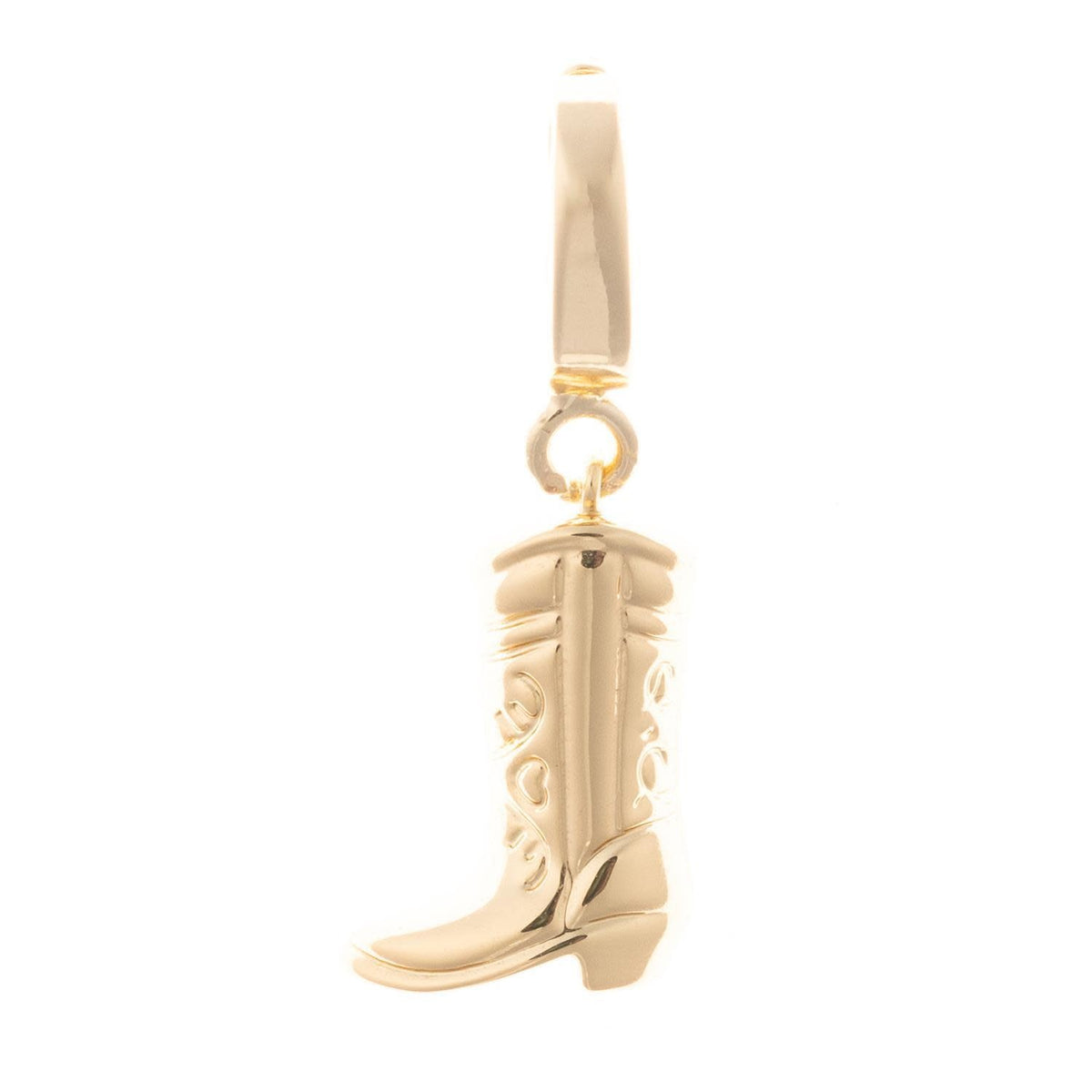 Gold-plated charm shaped like a girl in a dress with text reading Girls Just Wanna Have Fun