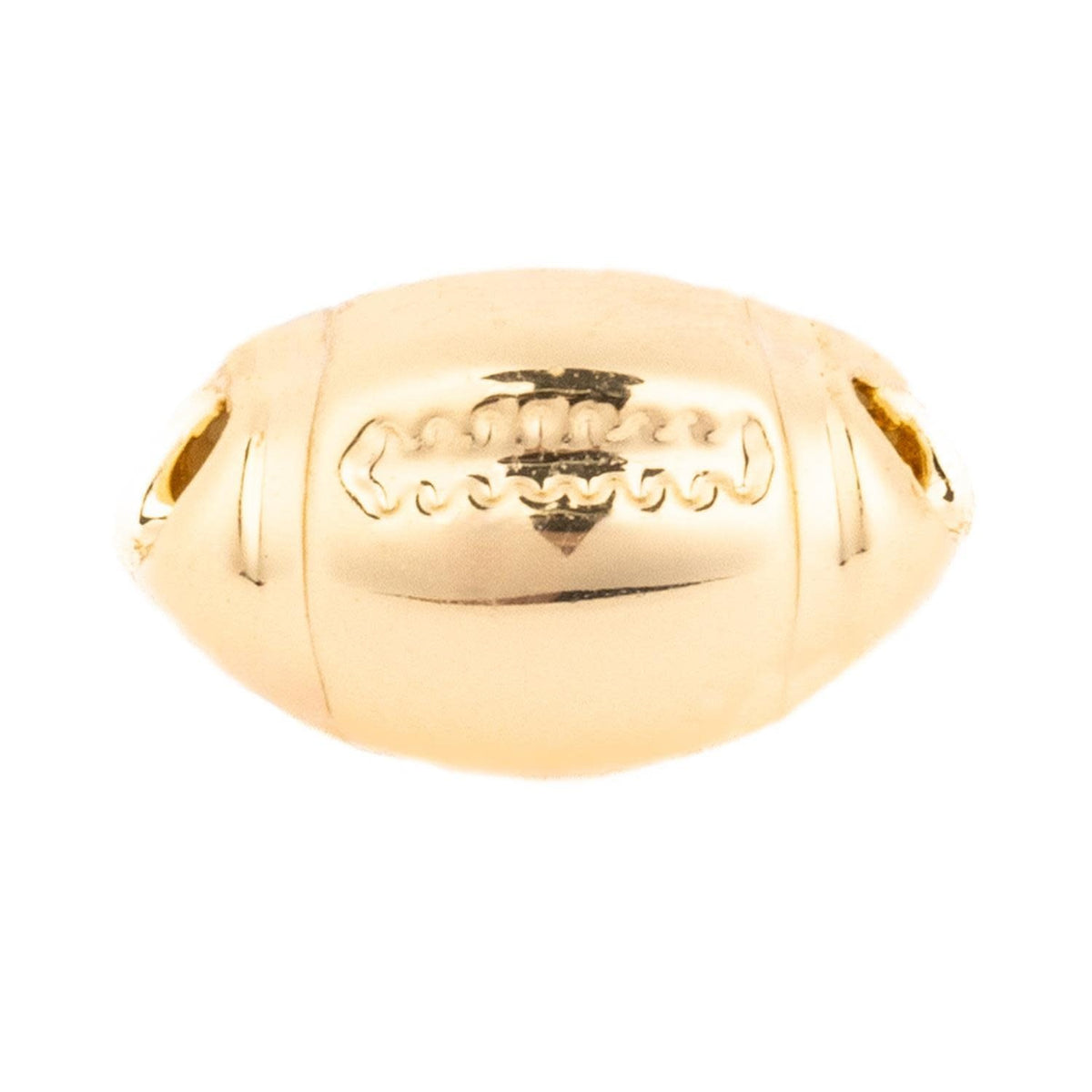 Charm Luxe Sport football pendant necklace in silver-tone metal with a textured silhouette.