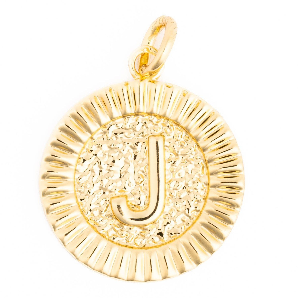 Gold initial charm necklace featuring the letter M with a delicate chain.