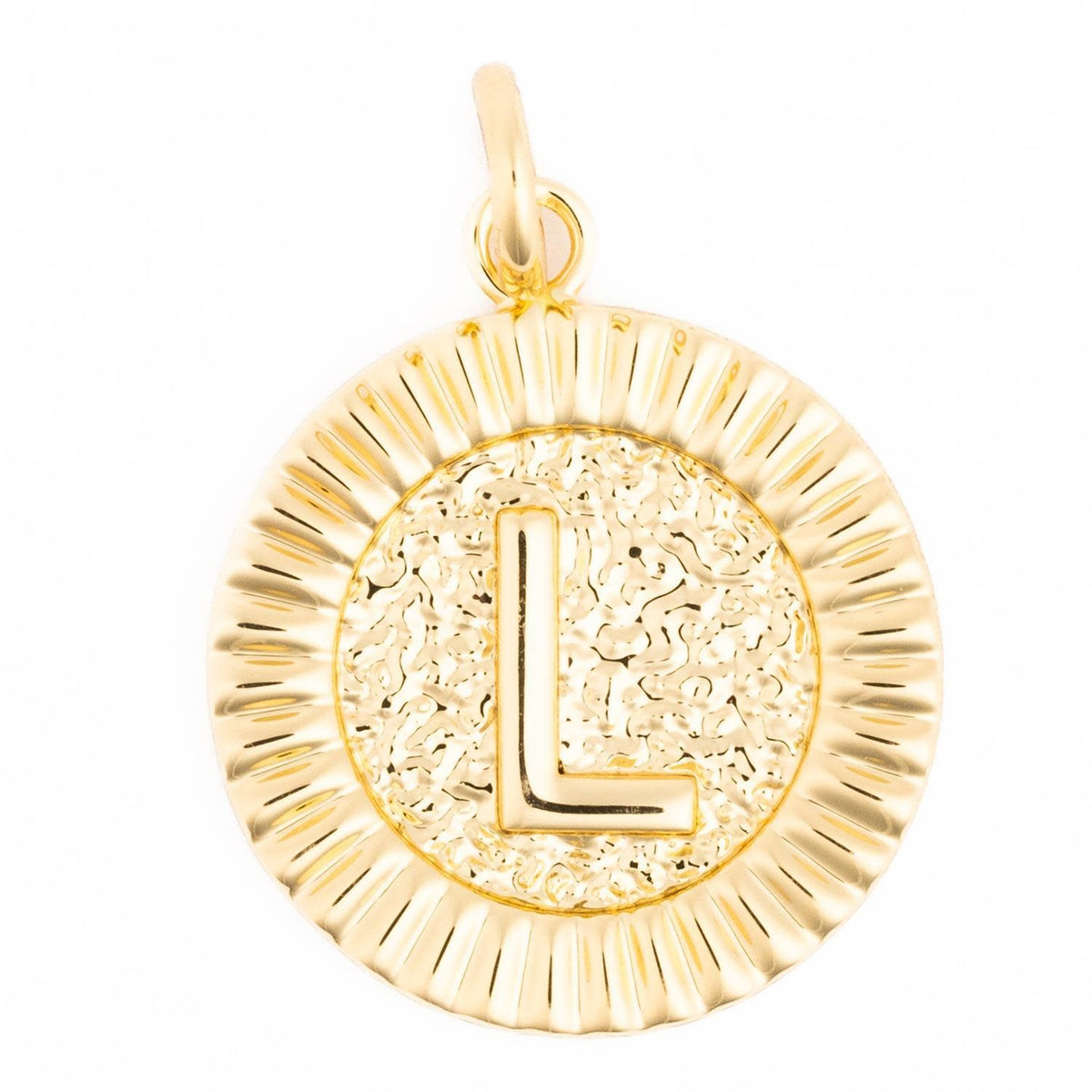 Gold-plated initial charm necklace featuring the letter M with a delicate chain.