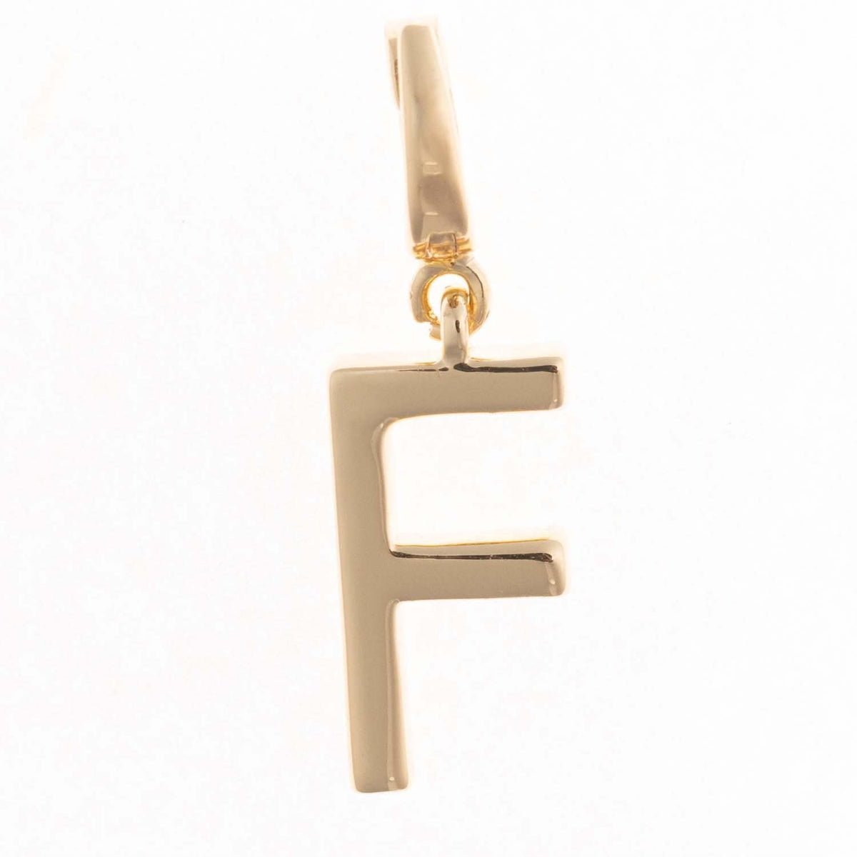 Front view of the Charm Tia pendant featuring an oval .5-inch silhouette in gold-tone finish with a clasp.