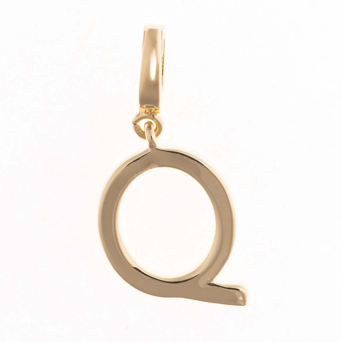 Gold-plated Charm Tia pendant with a .5-inch length featuring an intricate silhouette and nickel-free hypoallergenic clasp.