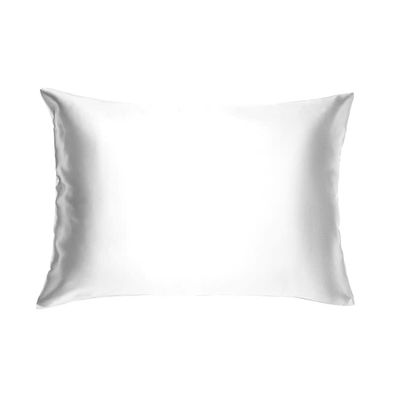 White charmeuse silk pillow slip case in king size with smooth satin finish