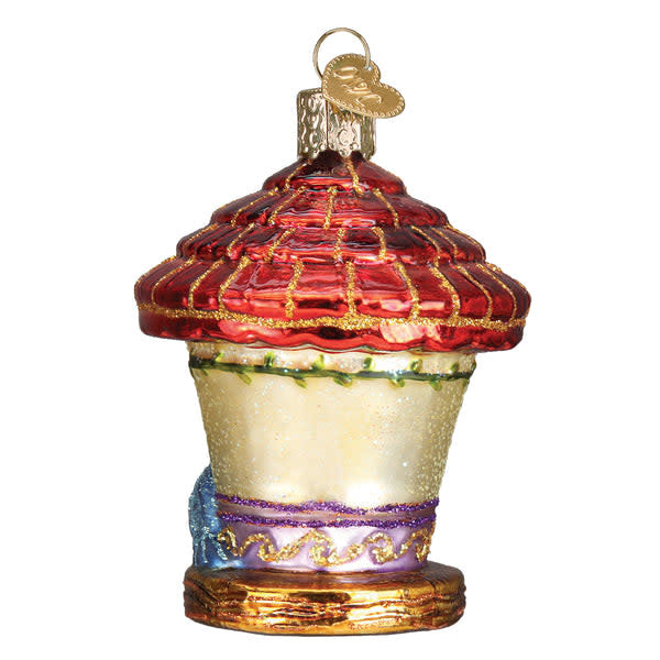 Glassblower birdhouse ornament with whistle flame detail