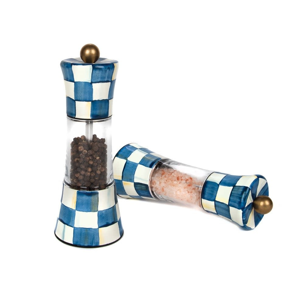 Hand-glazed steel check grinder with mocha ceramic top