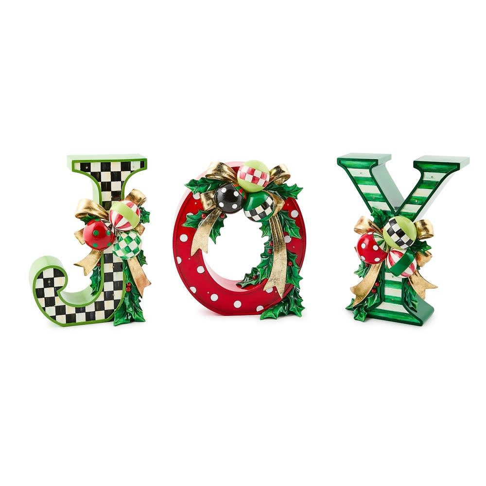 Illuminated resin letter J in JOY set with remote control