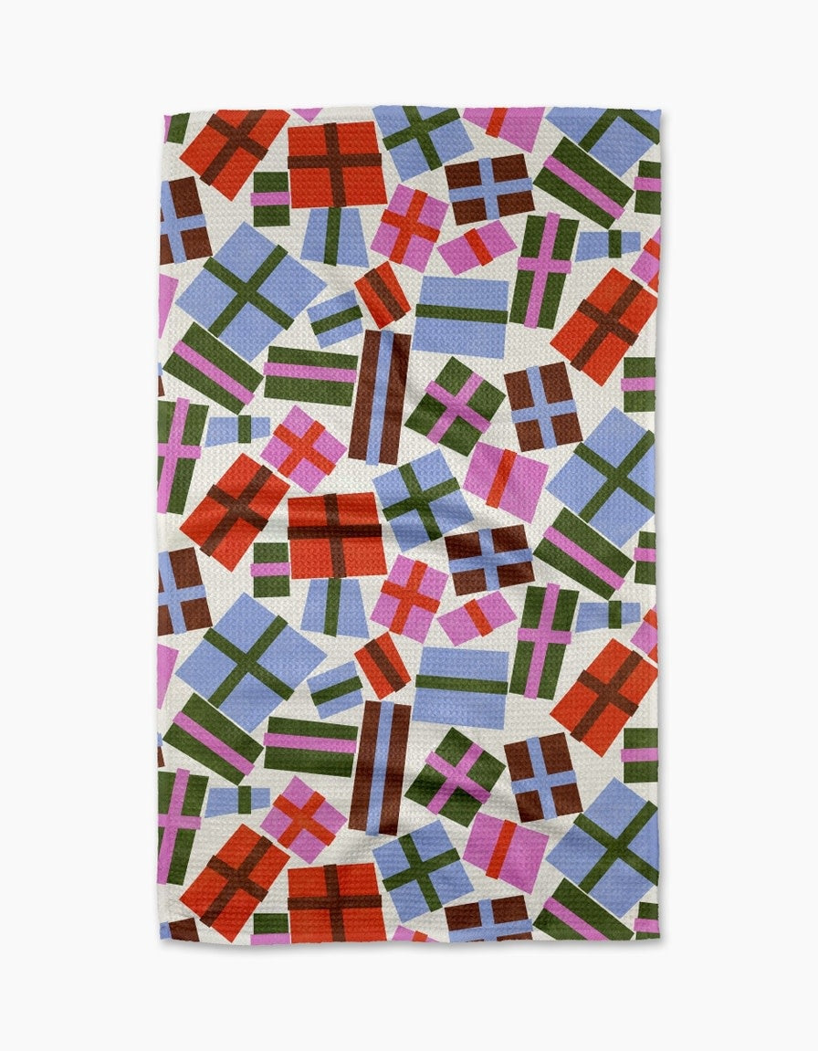 Holiday Tea Towel Sugarplum Florals Traditional