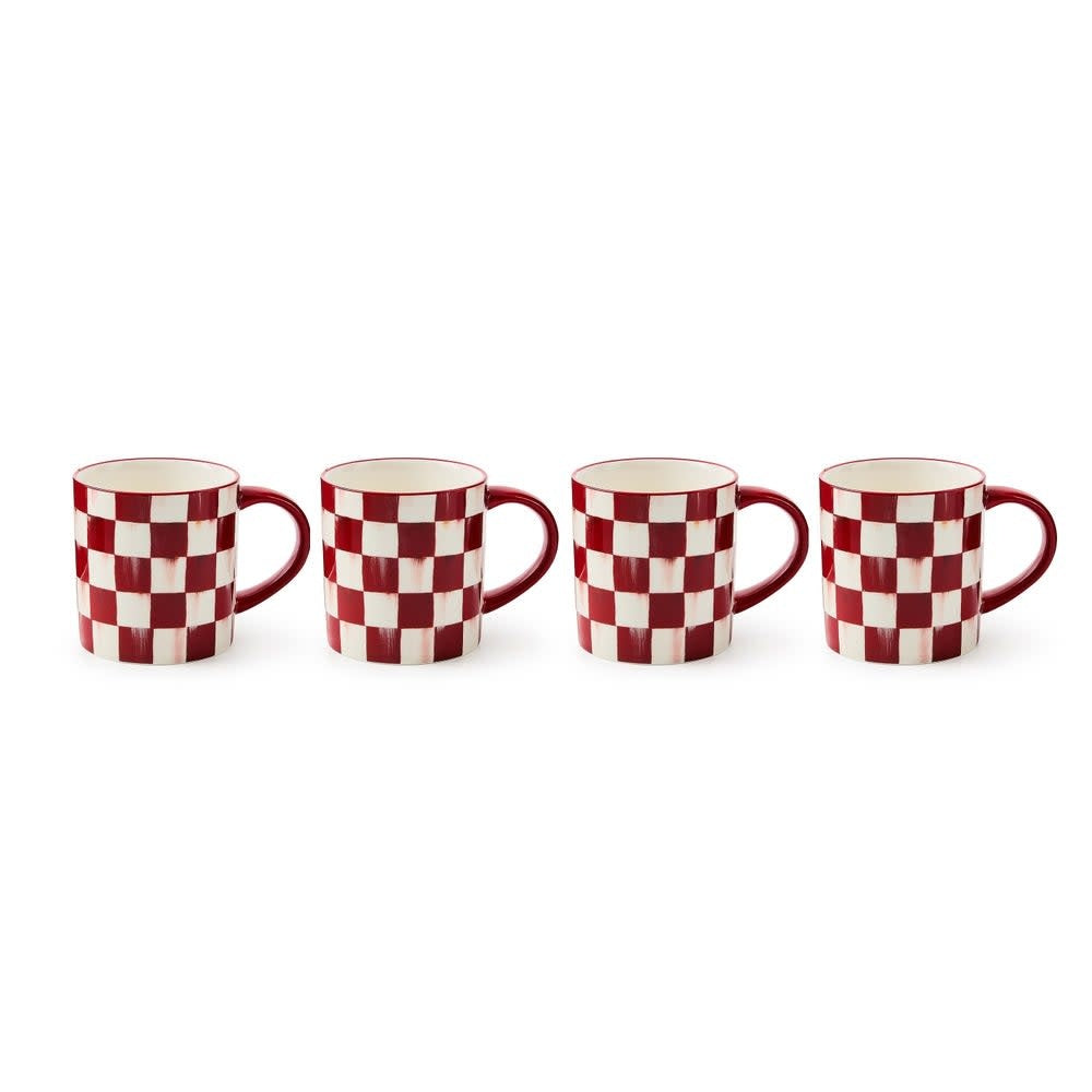 Cherry Check Mugs - Sold Individually