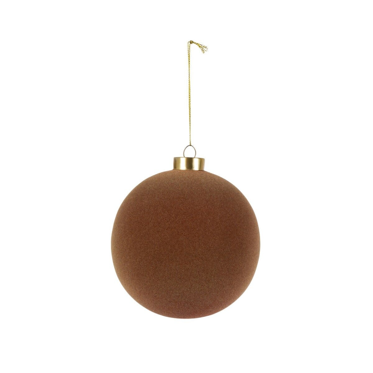 Glass Christmas ornament with a chestnut flocked finish