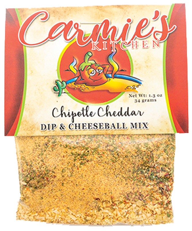 Chipotle Cheddar Dip Mix packet with red and yellow branding