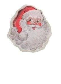 Christmas pop-up sponge with Santa Claus face on red background