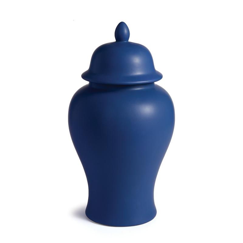 Large Barclay Butera Westcliff ceramic jar with a smooth matte finish in neutral beige.