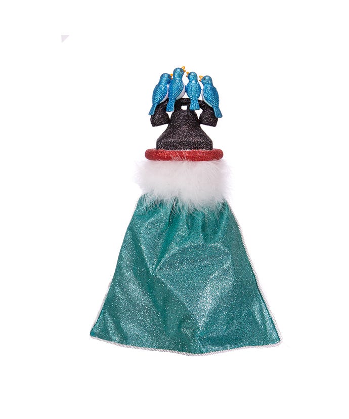 17.5-inch Hollywood Nutcracker featuring four blue calling birds on a black telephone base.