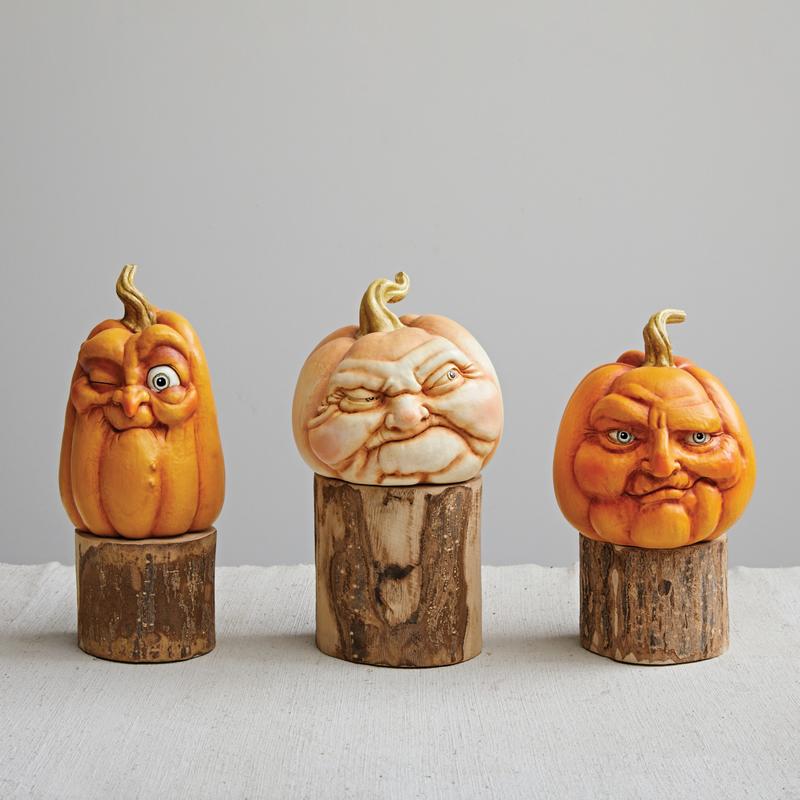 Resin Pumpkin with Face