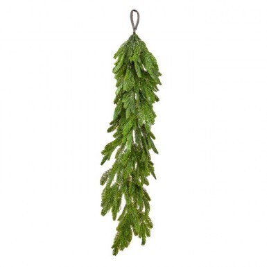 48-inch Real Touch Noble Fir Garland with a hanging loop and realistic green pine needles.