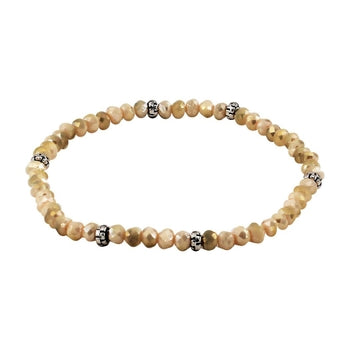 Silver accent mini crystal bracelet with a delicate chain link design
