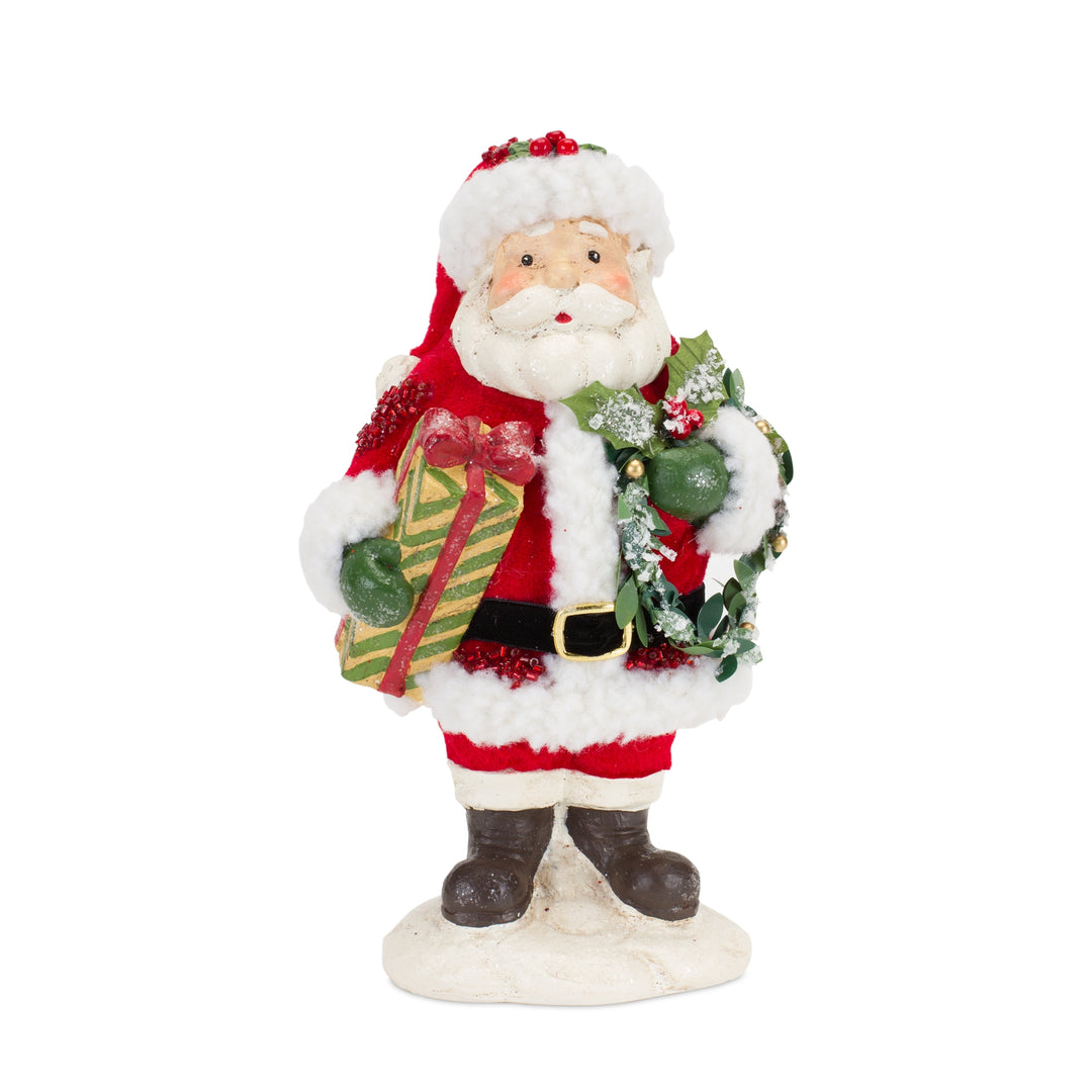 Santa Paper Pulp craft kit in red paper pulp with white trim.