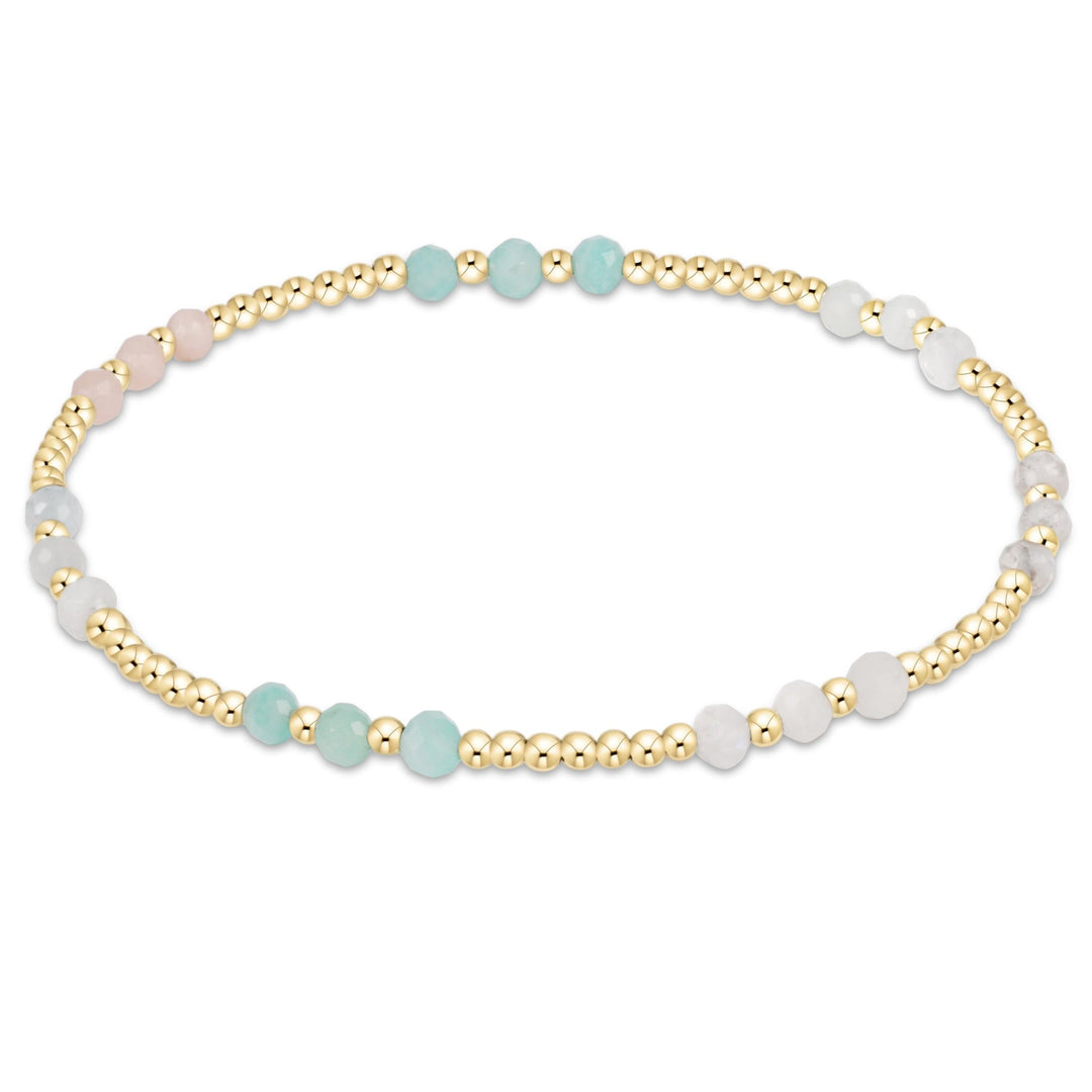 Gemstone Gold Joy Pattern 3MM Bead Bracelet