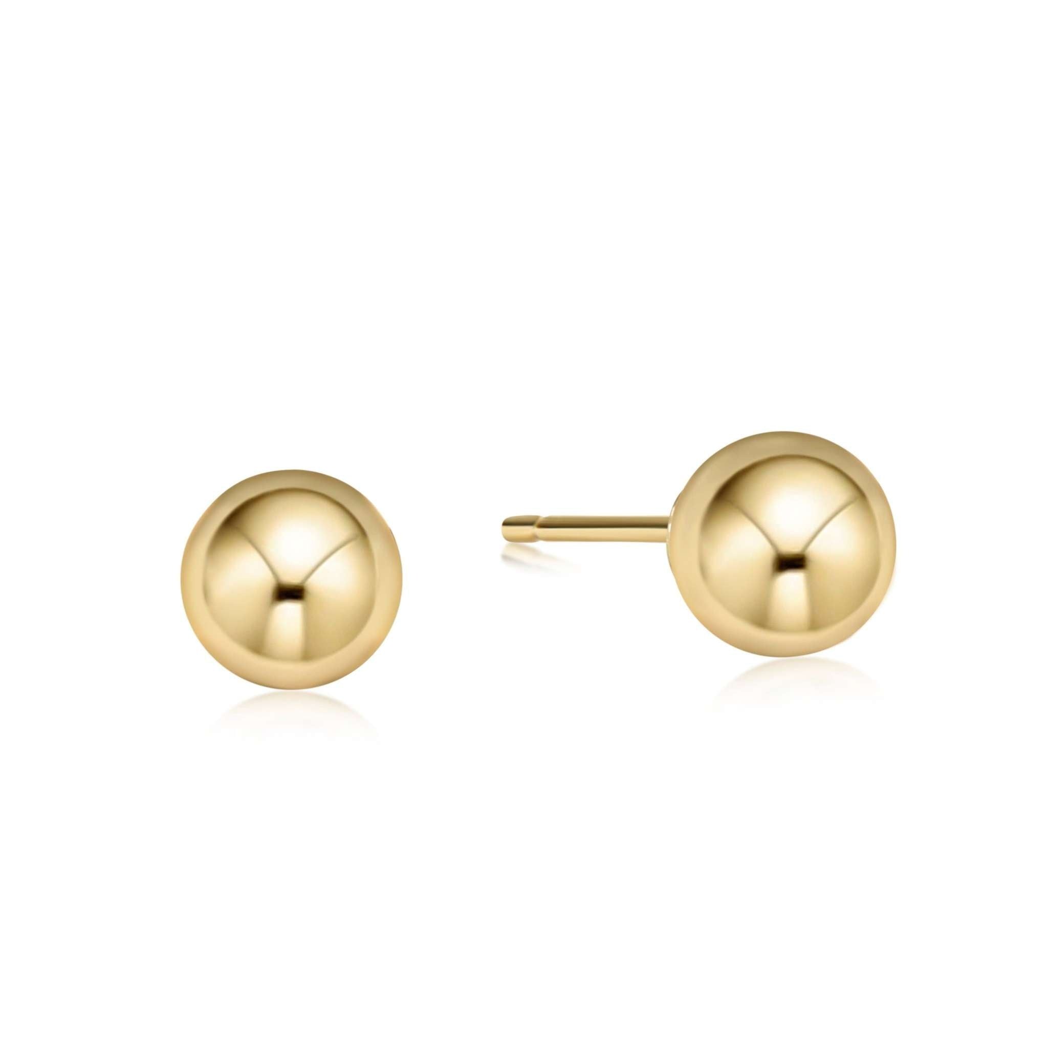 Classic gold-filled stud earring with an 8mm spherical ball on a post.