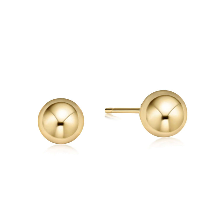Classic gold-filled stud earring with an 8mm spherical ball on a post.