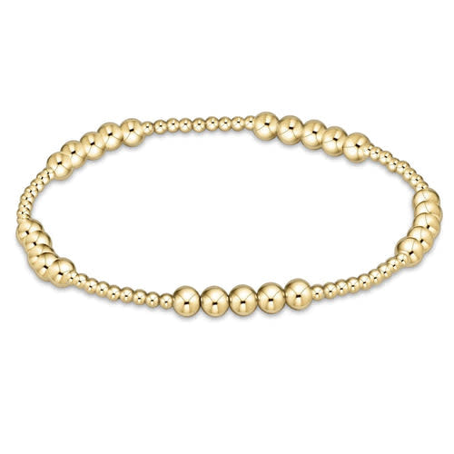 Classic Blissful Pattern bracelet with gold-filled beads in a geometric arrangement.