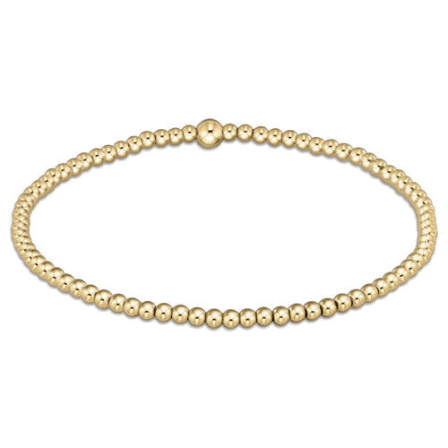 Classic gold-filled bead bracelet with a stretchy elastic band
