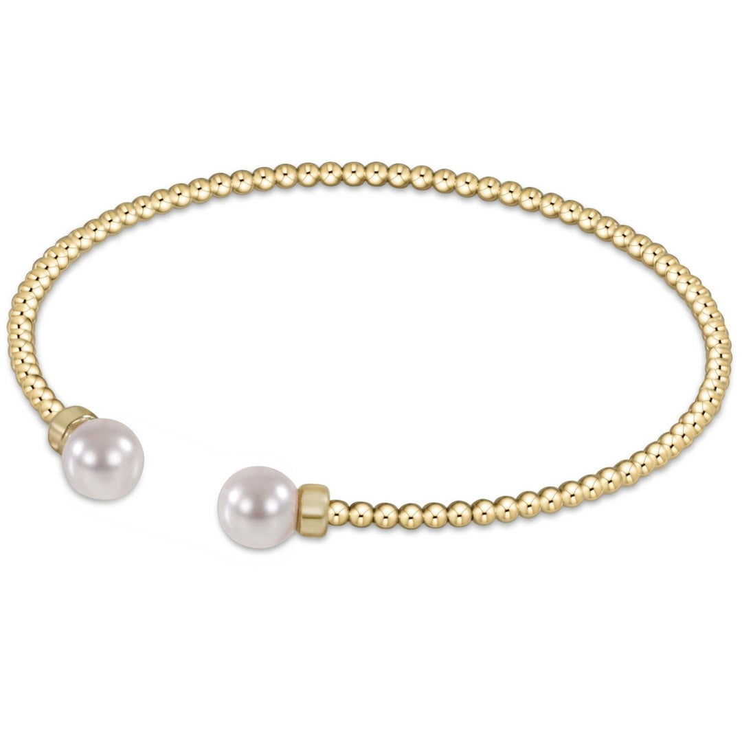 Classic gold-filled cuff bracelet with flexible 2mm beads