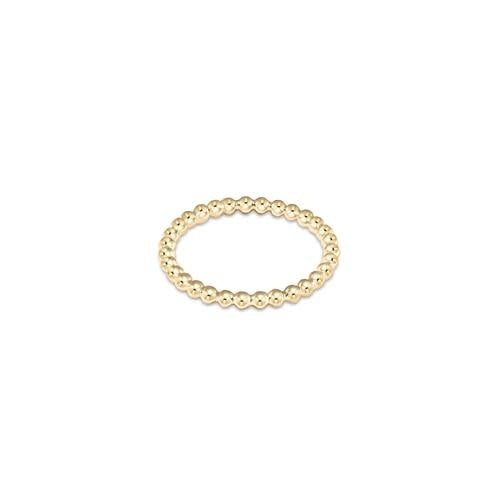 Classic gold-filled ring featuring a continuous row of tiny beads on the band.