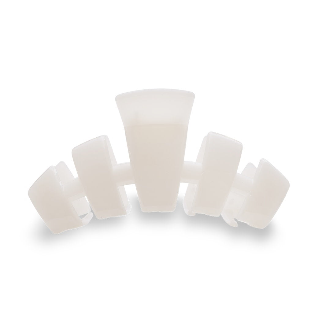Large classic hair clip in coconut white with bendable teeth.