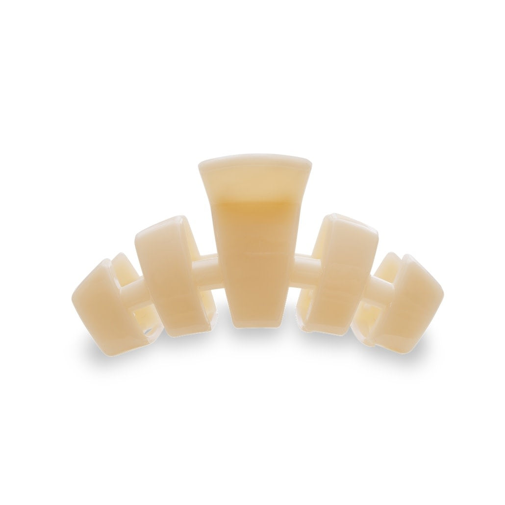 Almond beige classic hair clip with medium-sized teeth designed for thick to medium-thickness hair.