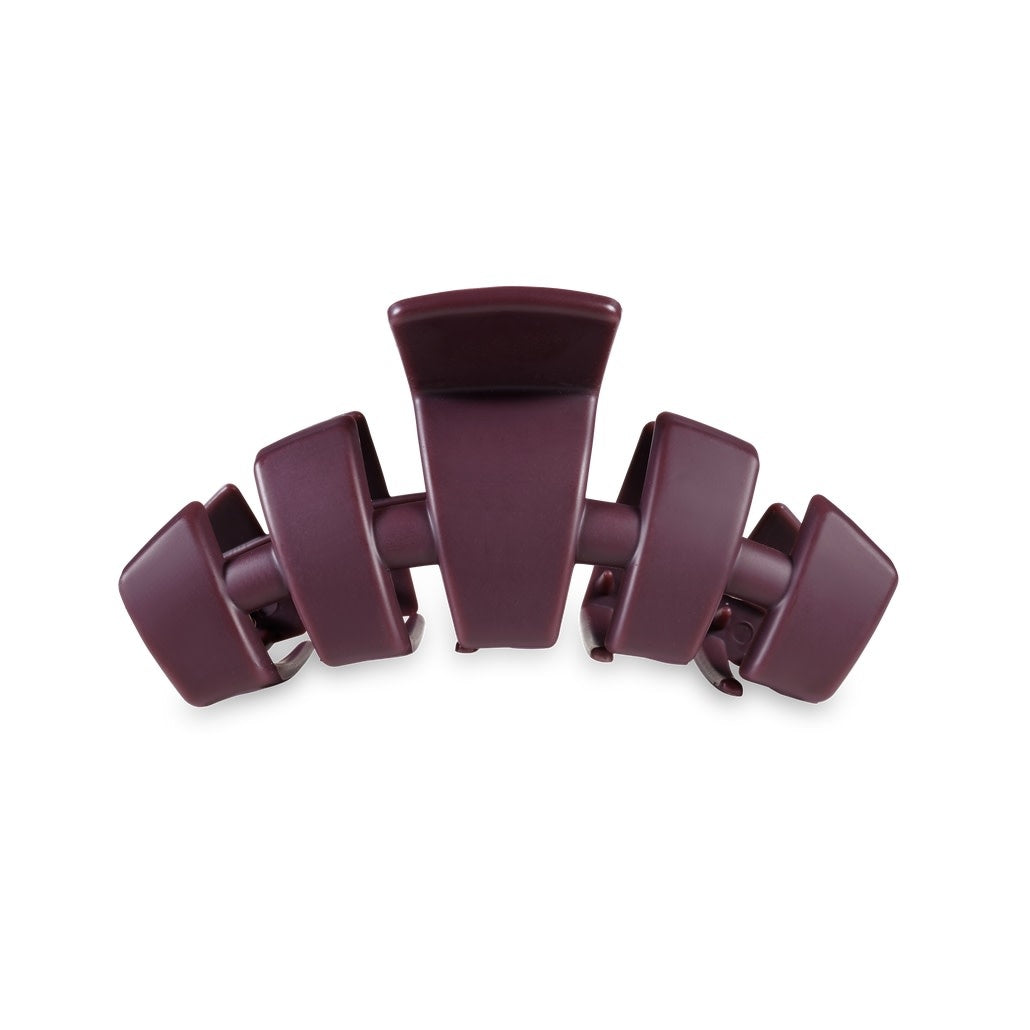 Burgundy Bliss classic medium hair clip measuring 3.73 inches long.