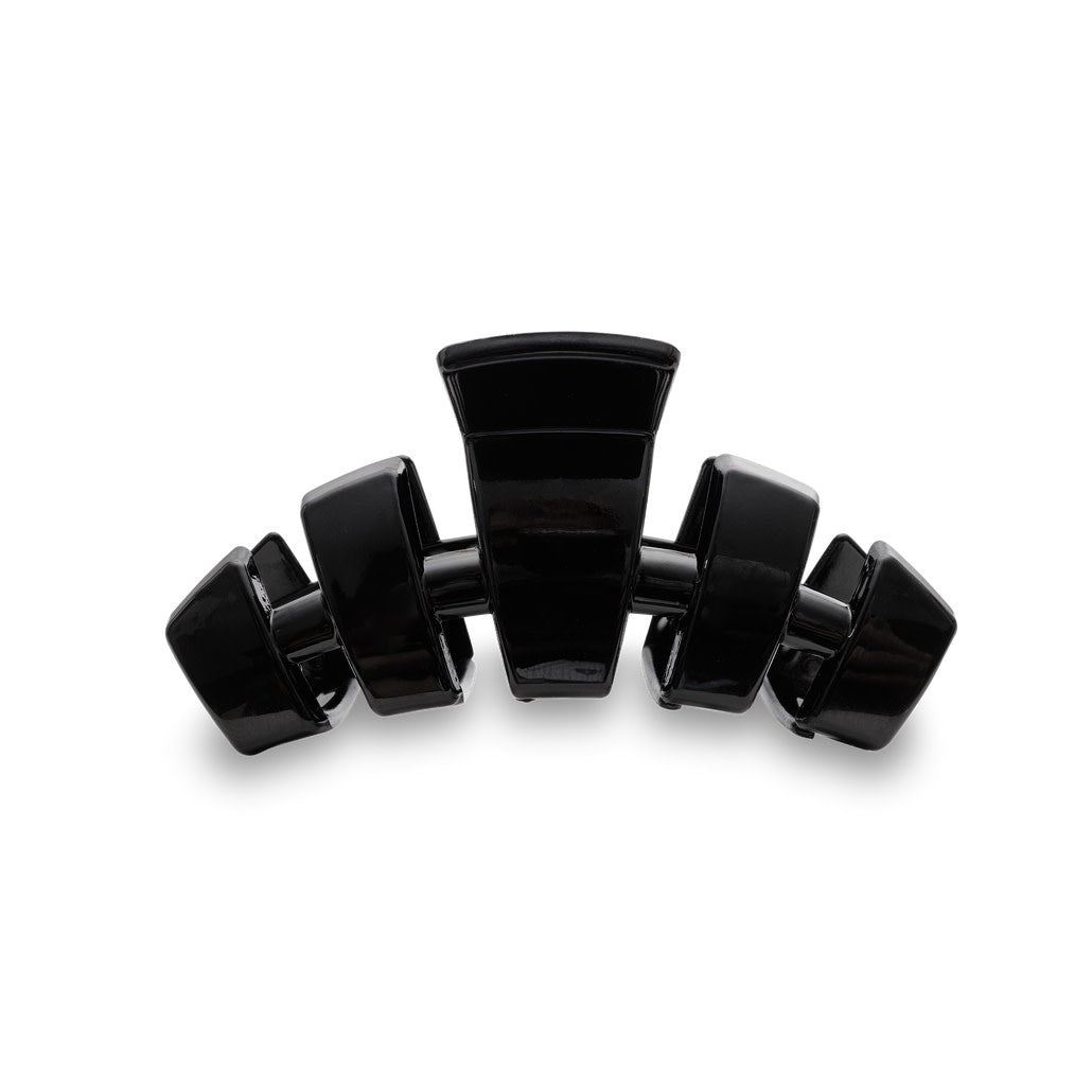 Jet black classic medium hair clip with a rectangular shape.