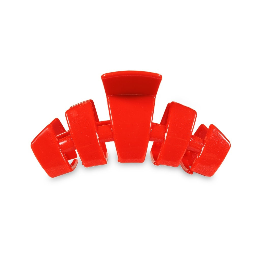 Medium hair clip in Rudolph red with a classic rectangular shape.