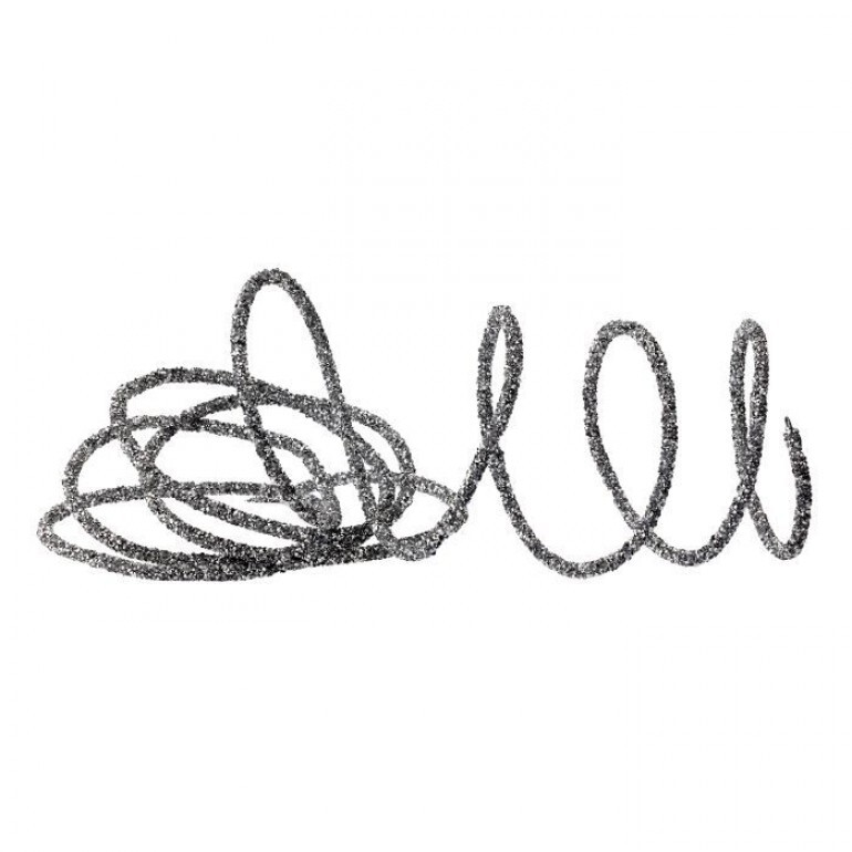 10-foot silver wired micro beaded roping coiled on a white background.
