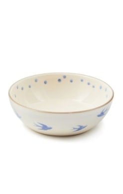 Handmade stoneware Cloud Watching bowl with a matte finish.