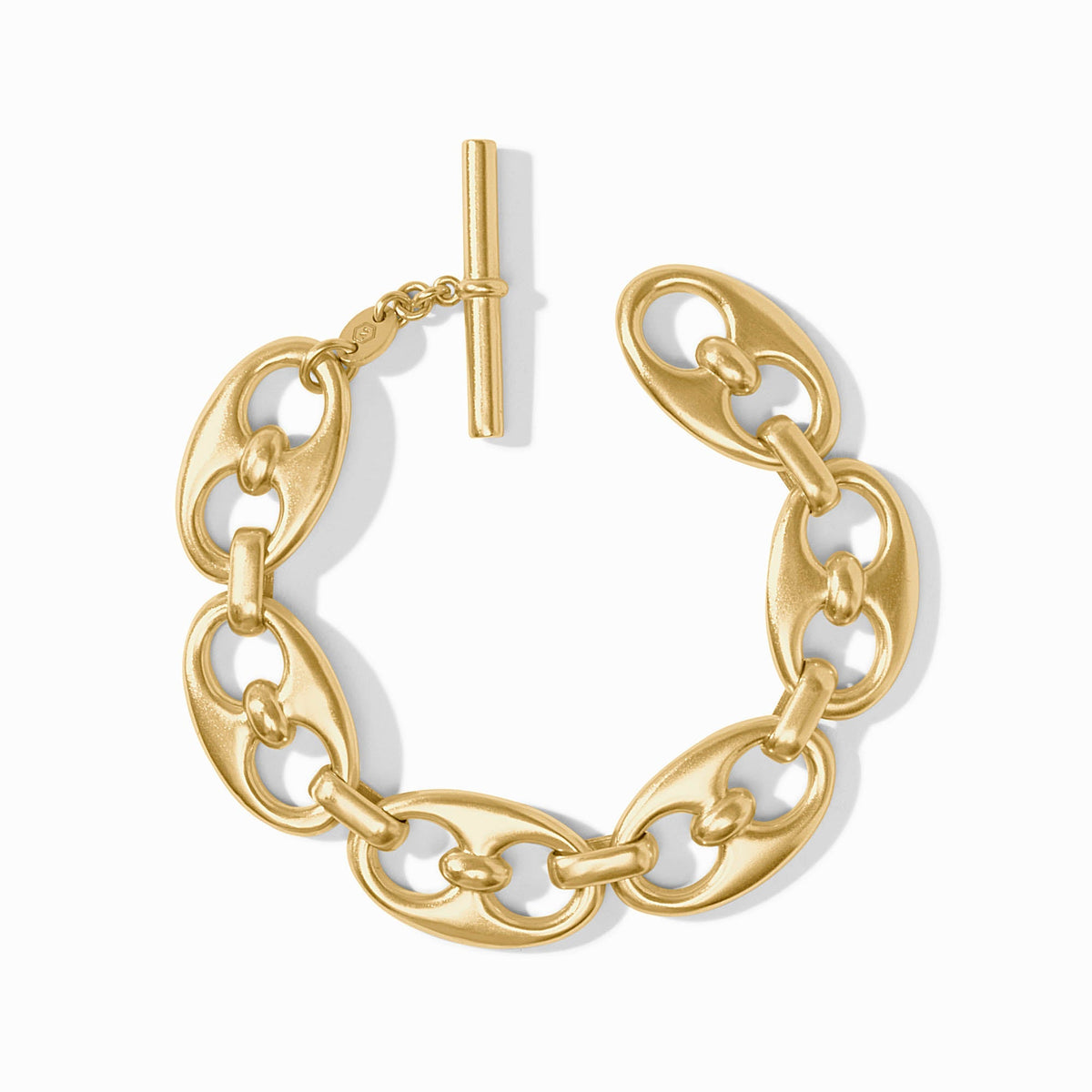 Adjustable Laguna Link bracelet in silver-toned metal with a toggle clasp.