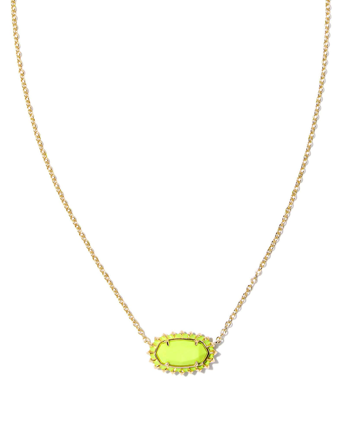Reversible Elisa Color Burst Frame short necklace with sunburst metal and enamel pendant on a chain.