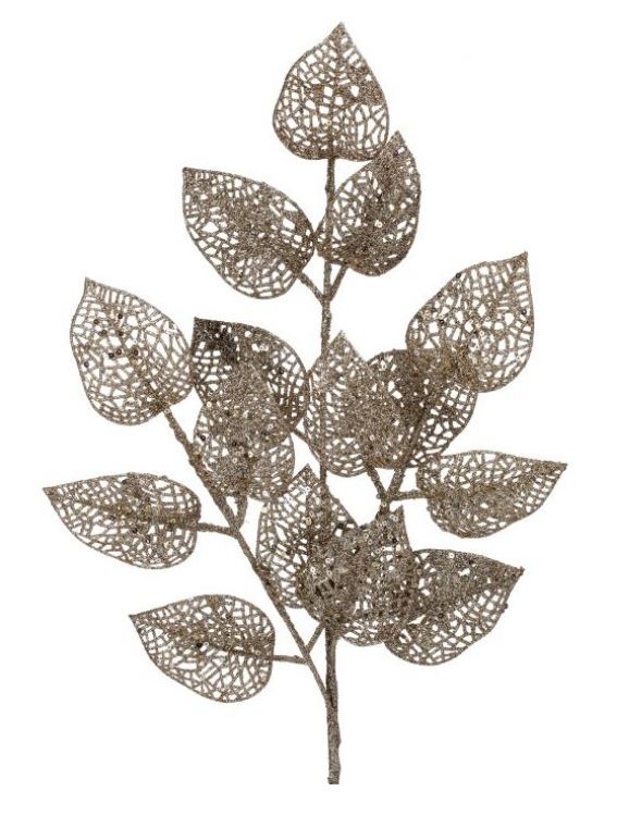 Artificial lace leaf spray with a natural green coloration and realistic veined pattern on slender stems.