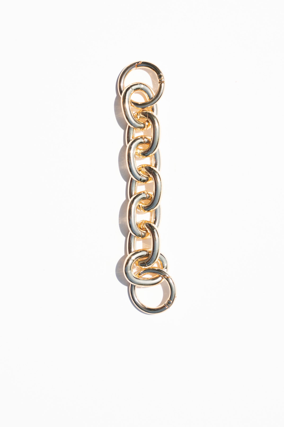 6-inch polished aluminum extender chain with removable spring rings